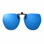 Blue polygon polarized clip-on sunglasses with UV400 TAC lenses for prescription glasses